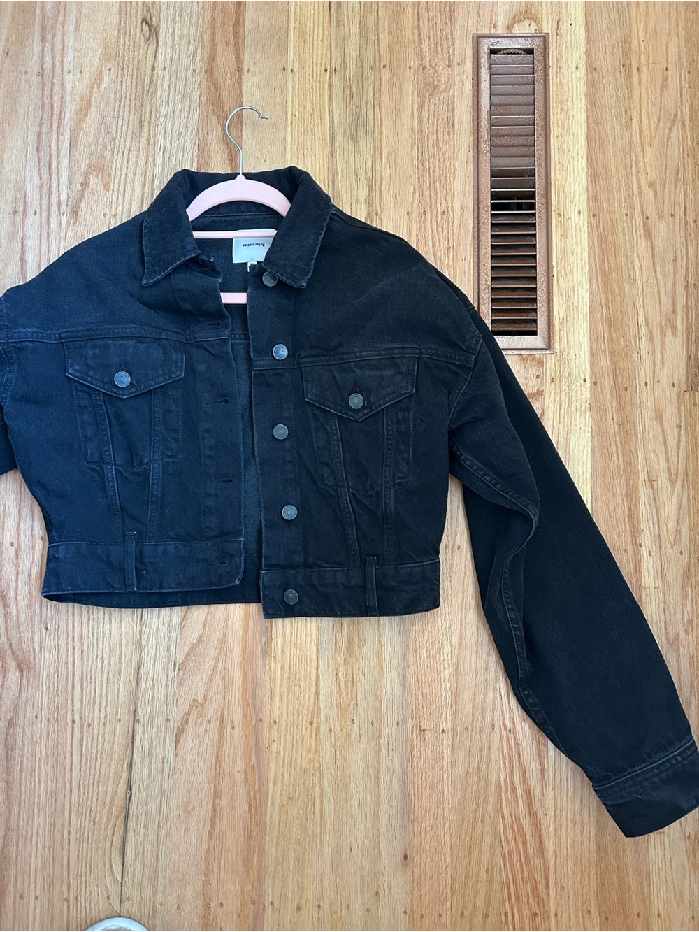 Reformation Cropped Black Denim Jacket